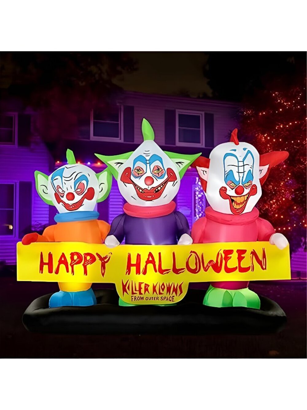 6ft Long Halloween Inflatable Three Killer Clowns Decoration